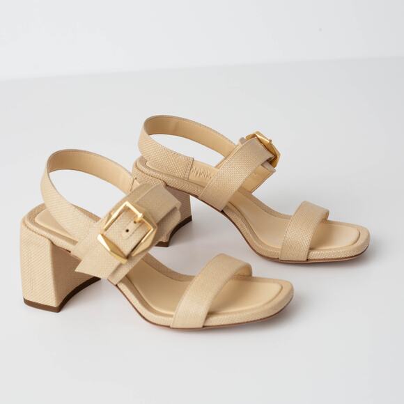 Jimmy Choo 70mm Hawke Leather Buckle Slingback Sandals - Picture 8 of 9